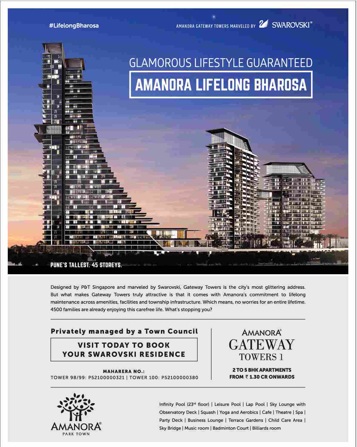 Glamorous lifestyle guaranteed for you at Amanora Gateway Towers in Pune